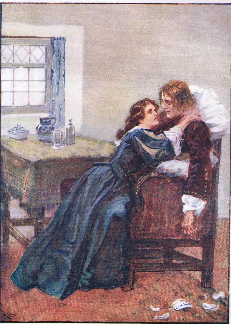 Hon lyckades ta sig in i mina armar, även om de inte kunde hålla mig, från Lorna Doone pub.by W & R Chambers Ltd, 1921 av Gordon Frederick Browne