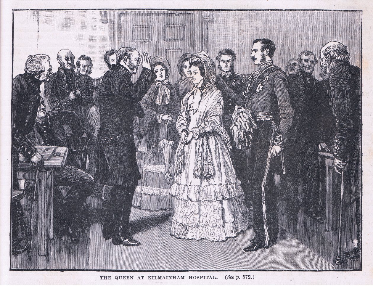 Drottningen på Kilmainham sjukhus AD 1849 av Gordon Frederick Browne