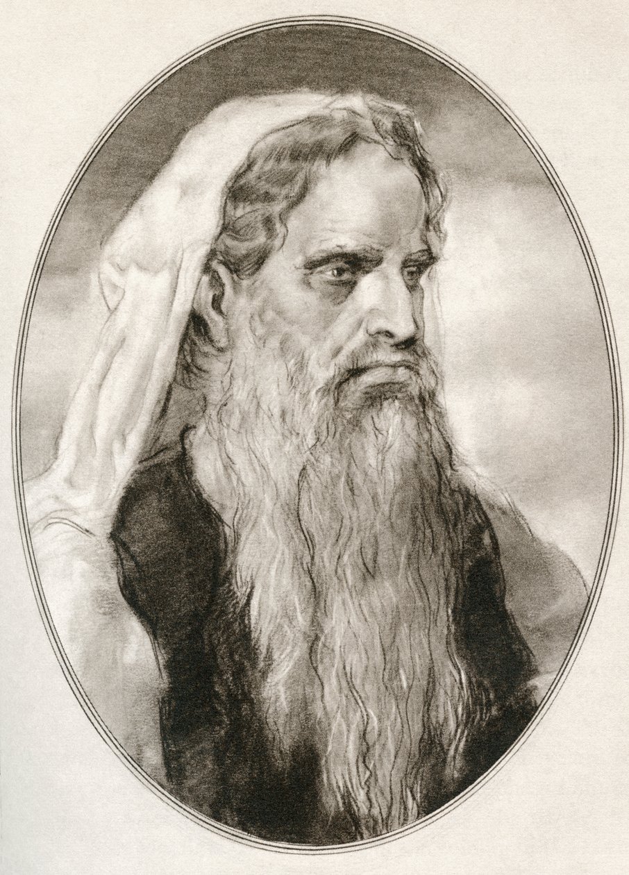 Moses, en profet i de abrahamitiska religionerna, ledare för israeliterna och lagstiftare, från Living Biography of Religious Leaders av Gordon Ross