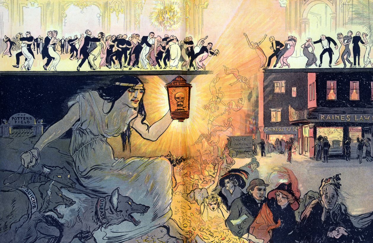 Dödsdansen, pub. 1912 (färglitografi) av Gordon Ross