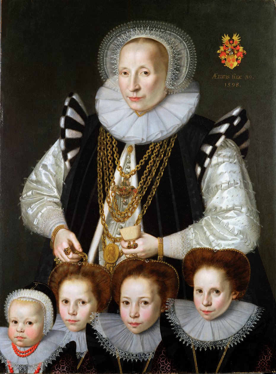 Ett par familjeporträtt, 1598 (för par se 228146) av Gortzius Geldorp