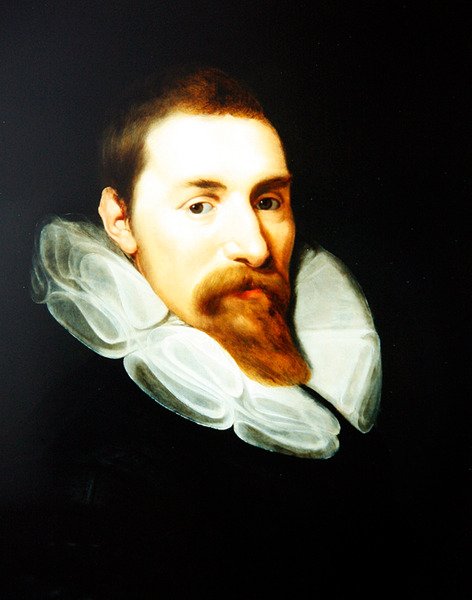 Ett porträtt av en gentleman (olja på panel) av Gortzius (style of) Geldorp