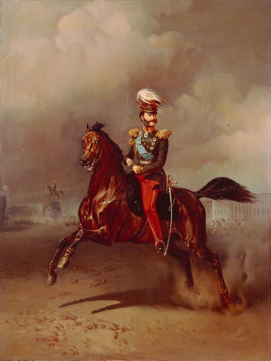 Porträtt av greve Vladimir Fyodorovich Adlerberg 1791-1884, 1859 av Gottfried Willewalde