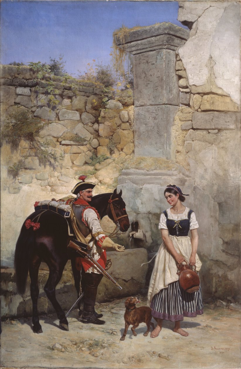 Scen vid brunnen, 1890 av Gottfried Willewalde