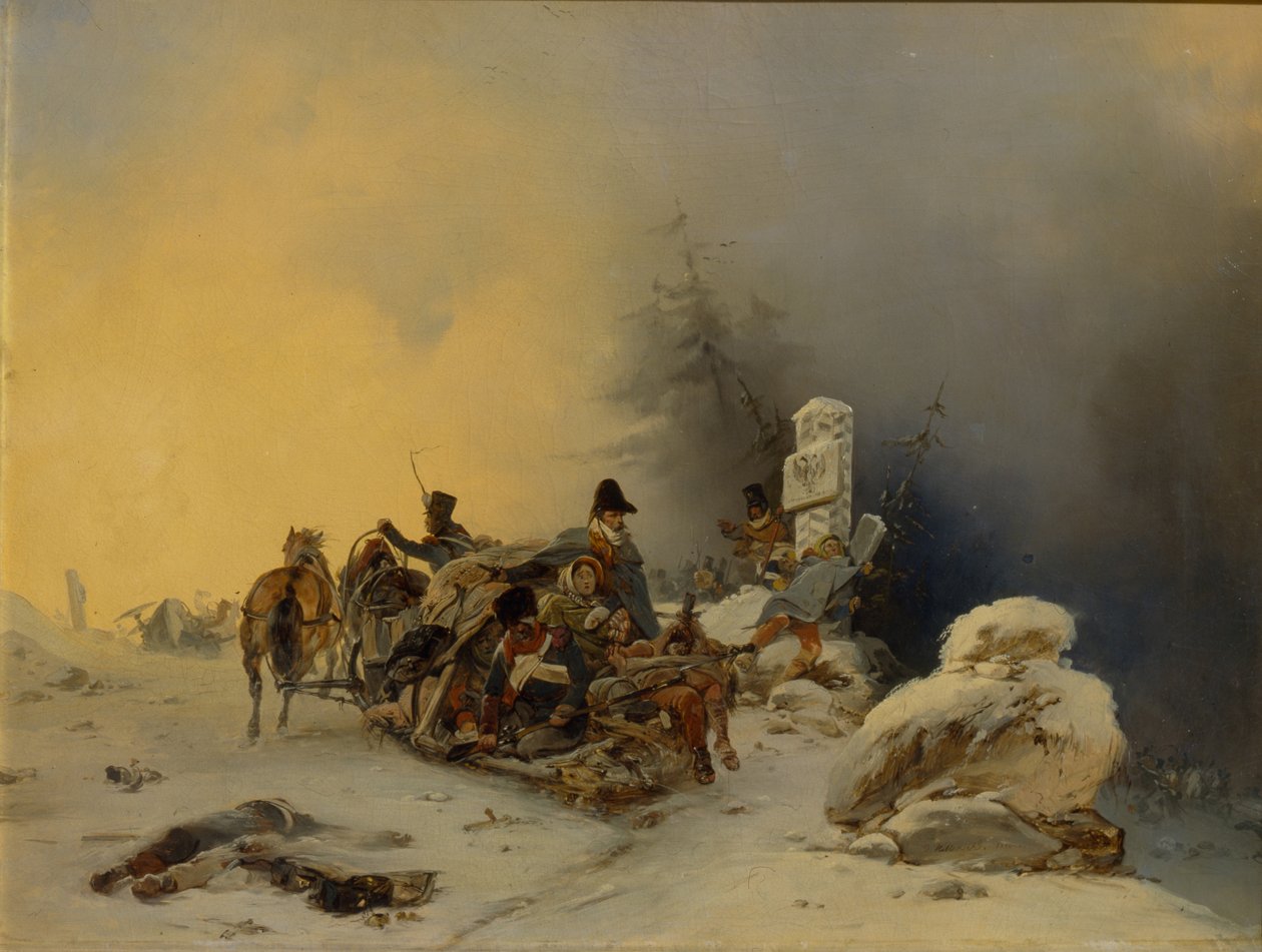 De franska truppernas tillbakadragande från Ryssland, 1846 av Gottfried Willewalde