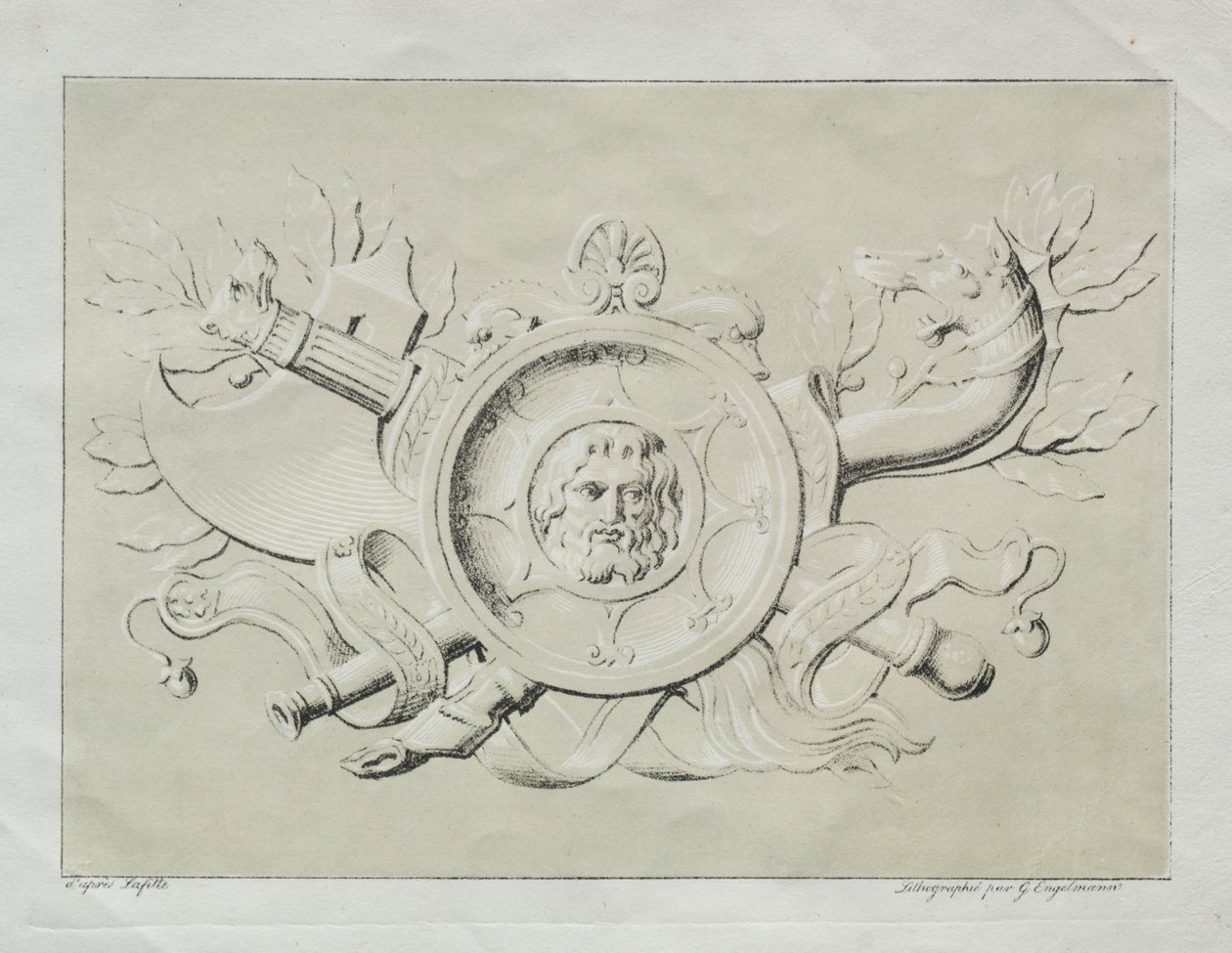 Samling av litografiska essäer: En trofé, ca. 1816. av Gottfried or Godefroy Engelmann