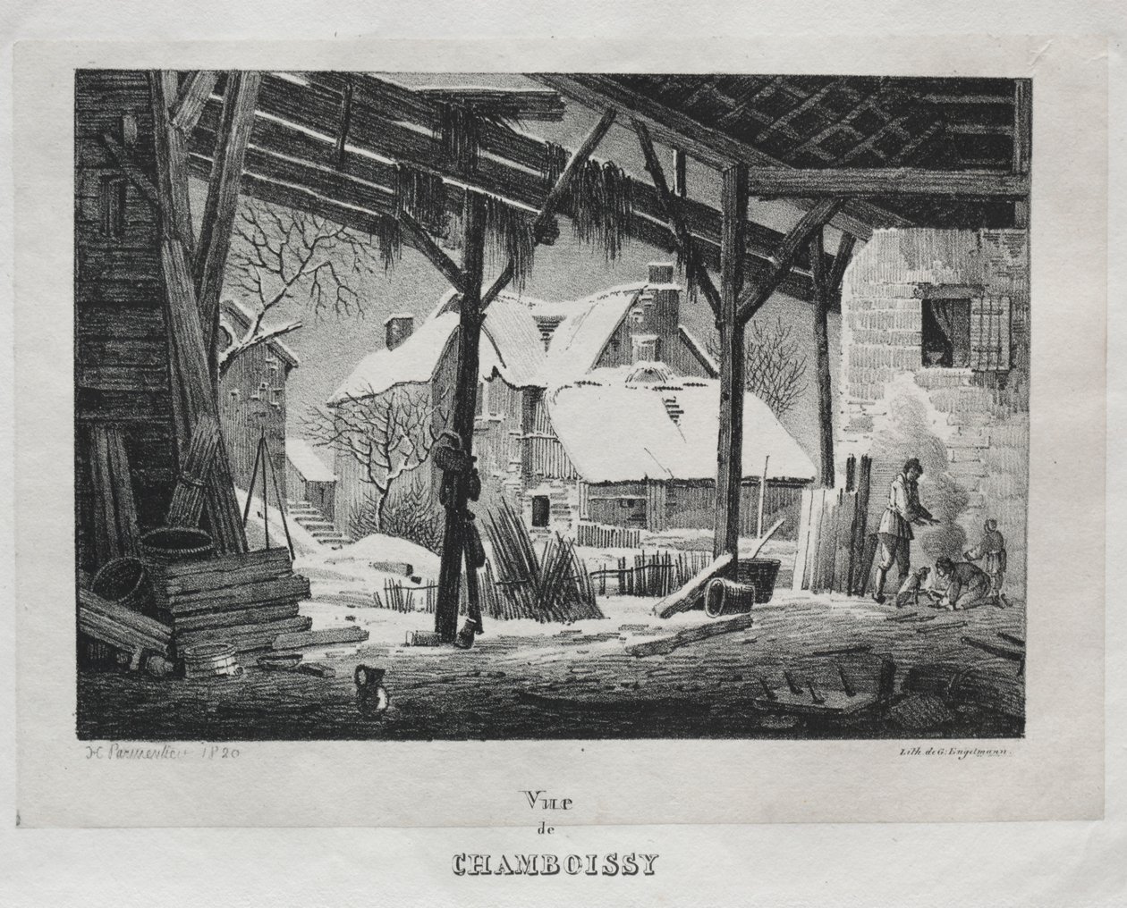Utsikt över Chamboissy, 1820. av Gottfried or Godefroy Engelmann
