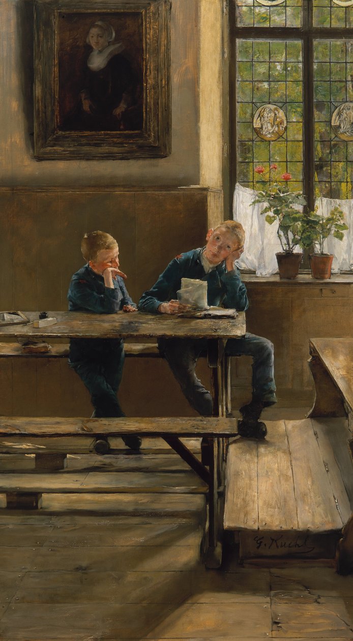 På barnhemmet, ca 1886 (olja på pannå) av Gotthardt Johann Kuehl