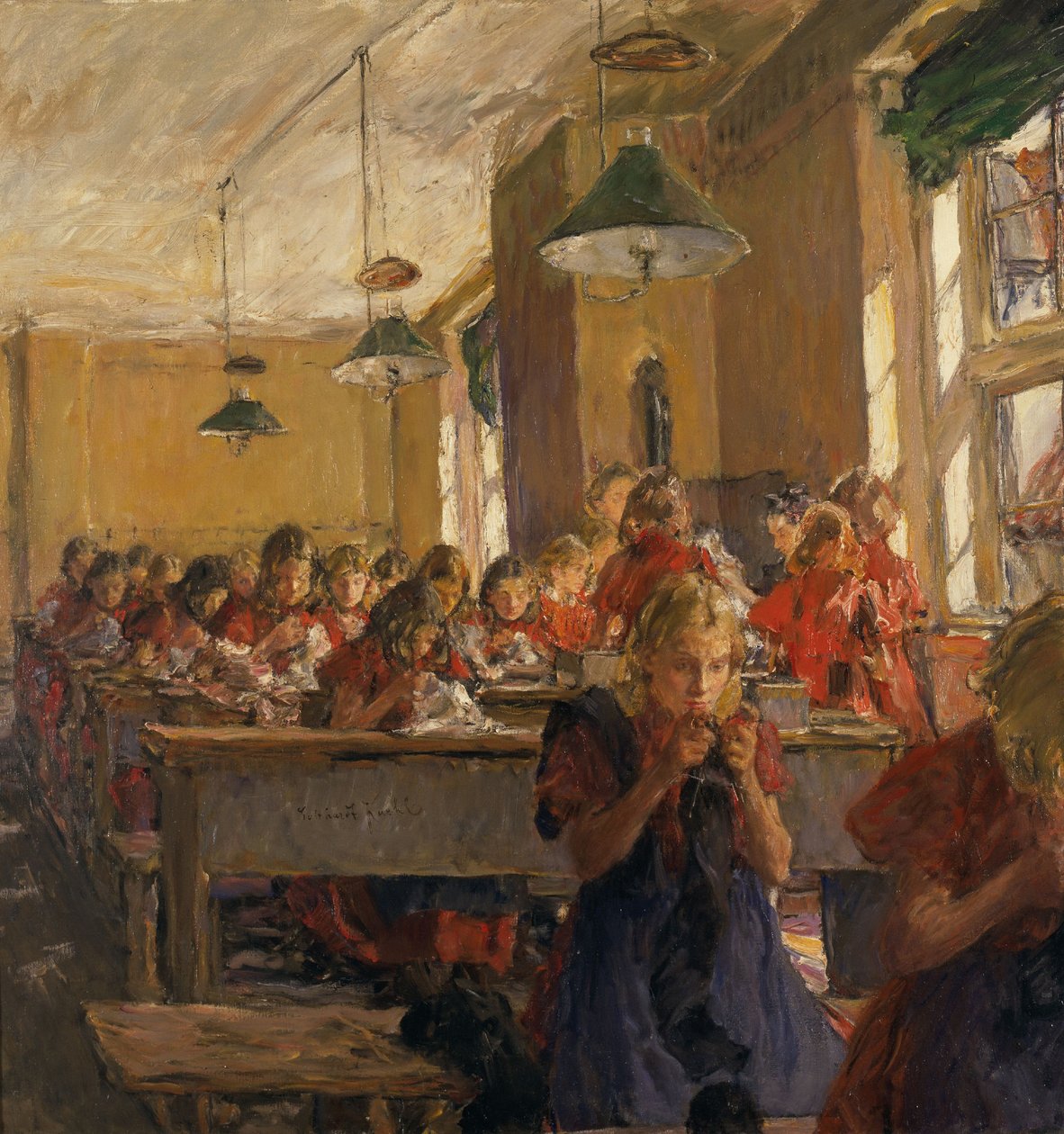 Sylektion på barnhemmet (olja på duk) av Gotthardt Johann Kuehl