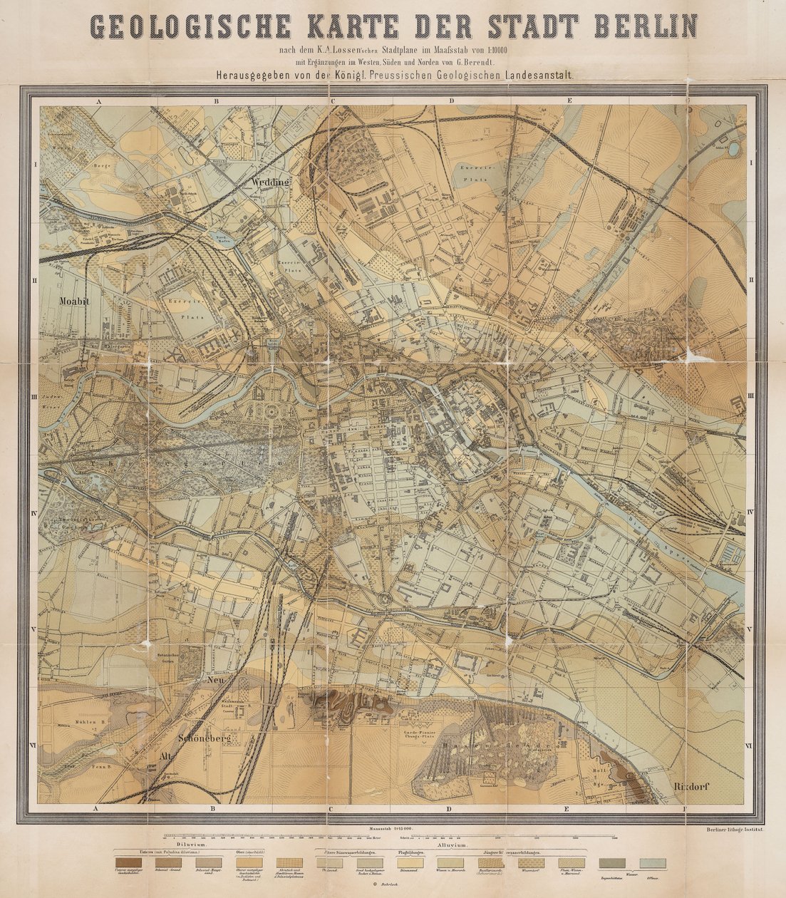Geologische Karte der Stadt Berlin av Gottlieb Berendt