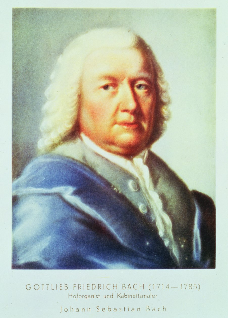 Portræt af Johann Sebastian Bach (1685-1750) swed av Gottlieb Friedrich Bach