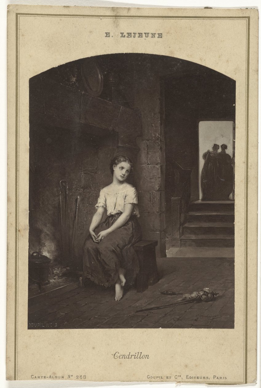 Fotoreproduktion av en målning av Askungen av Eugène Joseph Lejeune Cendrillon (titel på objekt) av Goupil and Cie.