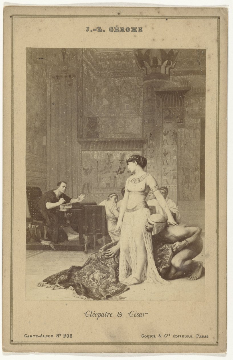 Fotoreproduktion av målningen Cléopatre & César av Jean-Léon Gérôme av Goupil and Cie.