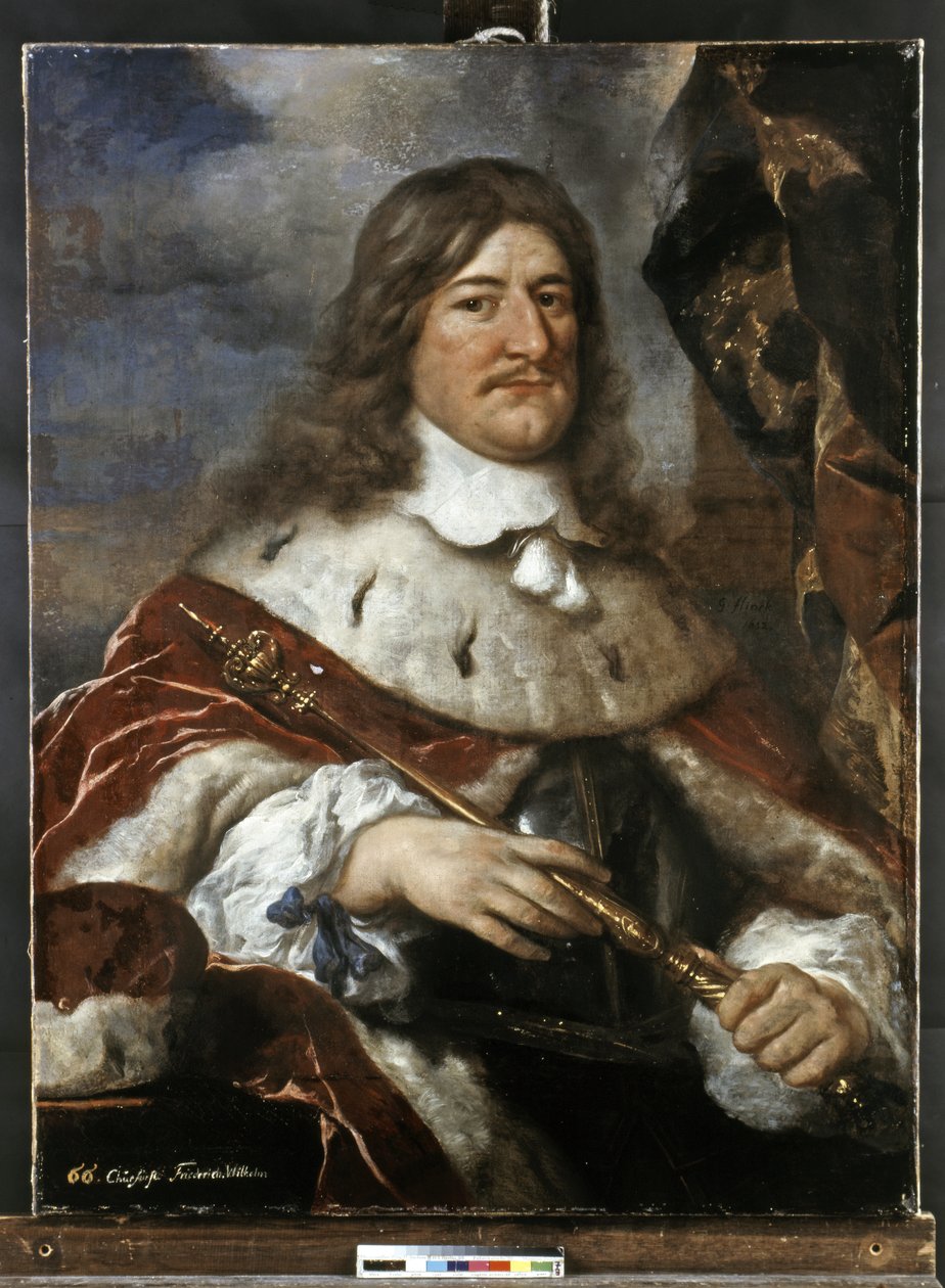 FRIEDRICH WILHELM I av Brandenburg "Der Grosse Kurfust" (Den store kurfursten) 1620-1688. D... (olja på duk) av Govaert Flinck