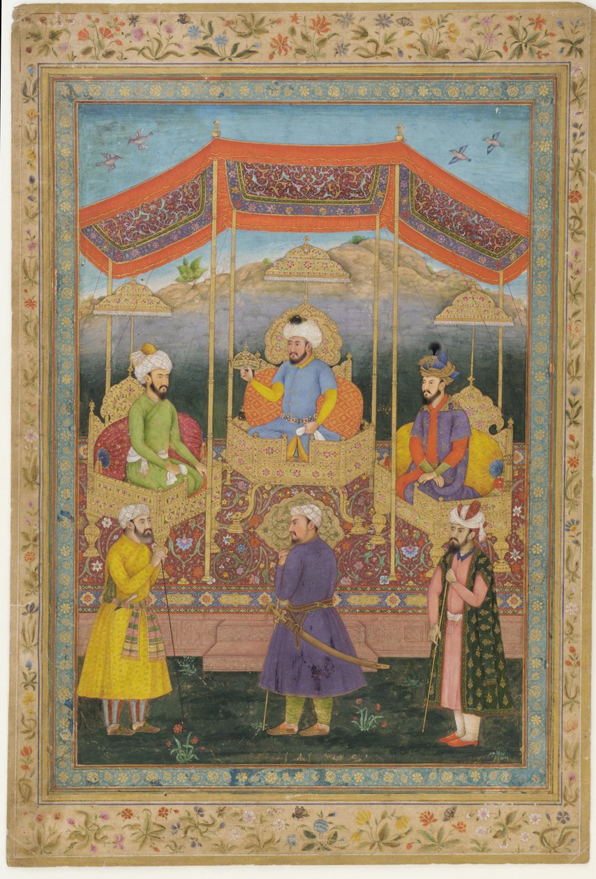 Förfäders grupp av Mughal härskare, 1700-talet. av Govardhan