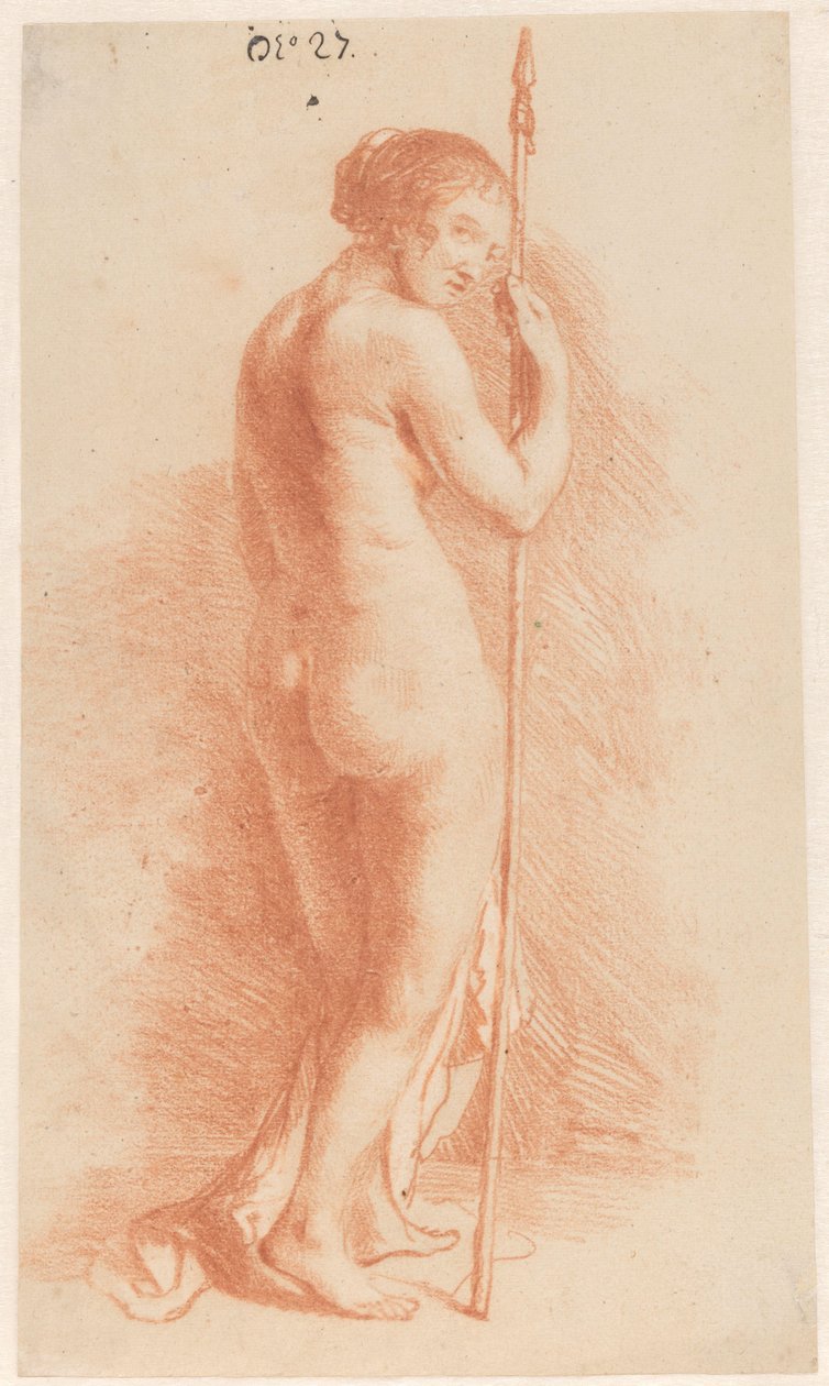 Stående kvinna med ett spjut av Govert Flinck (attributed to)