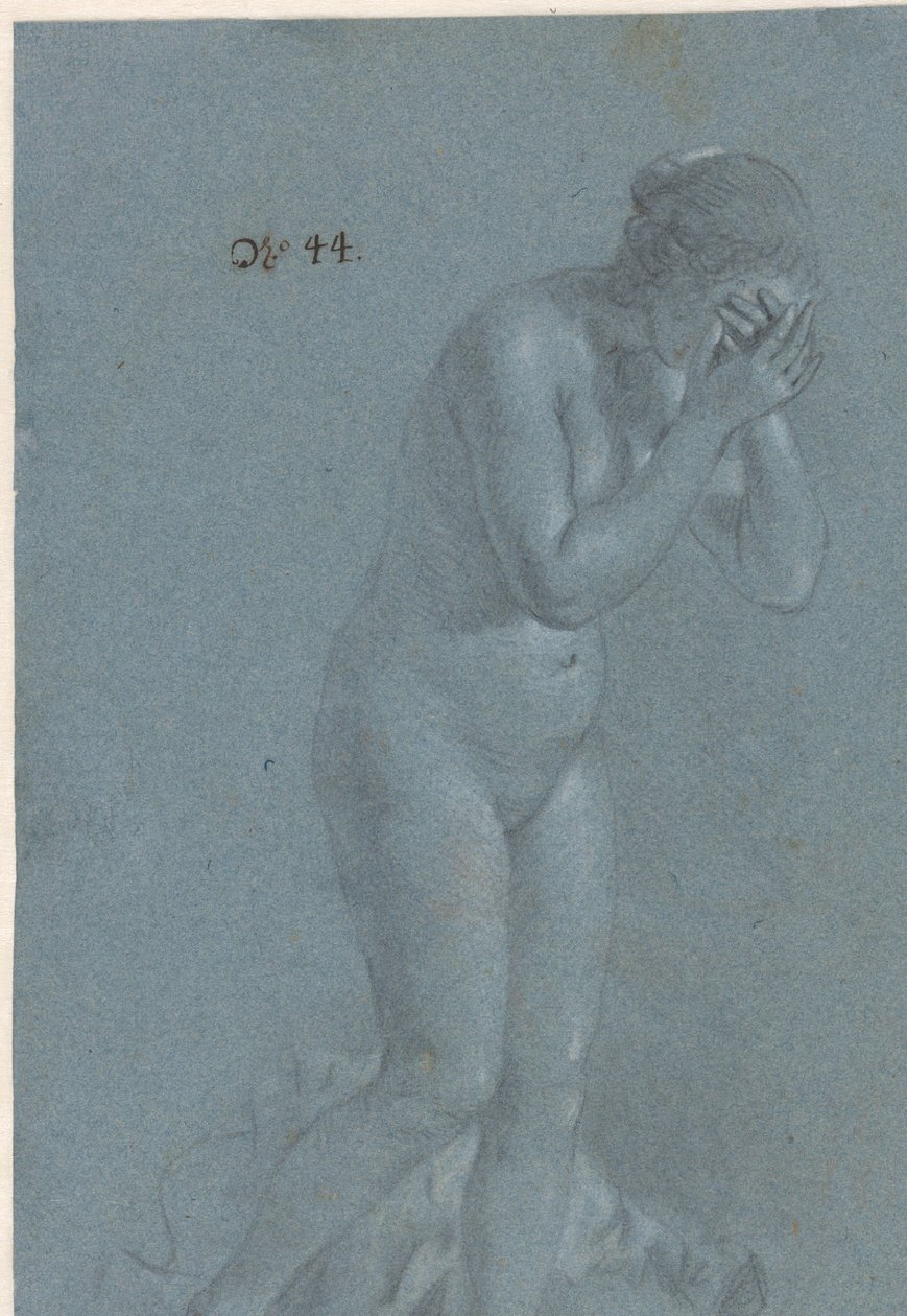 Stående kvinna med ögonen täckta av Govert Flinck (attributed to)