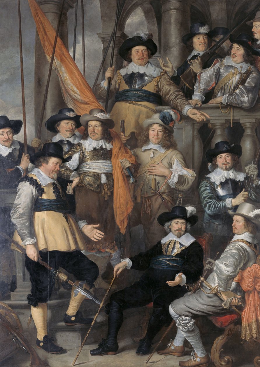 Nederländska: Schutters van Wijk XVIII under kapten Albert Bas och löjtnant Lucas Conijn Kapten Albert Bas och löjtnant Lucas Conijns kompani av Govert Flinck