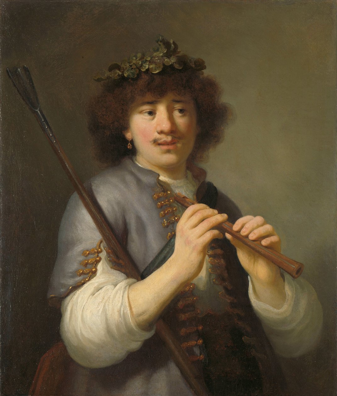 Rembrandt som herde med stav och flöjt Rembrandt som herde med stav och flöjt av Govert Flinck