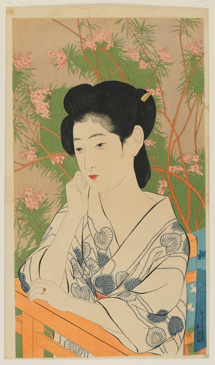 Hot Spring Hotel (Onsen yado) Taisho-eran, juli 1920 (färgtryck) av Goyo Hashiguchi