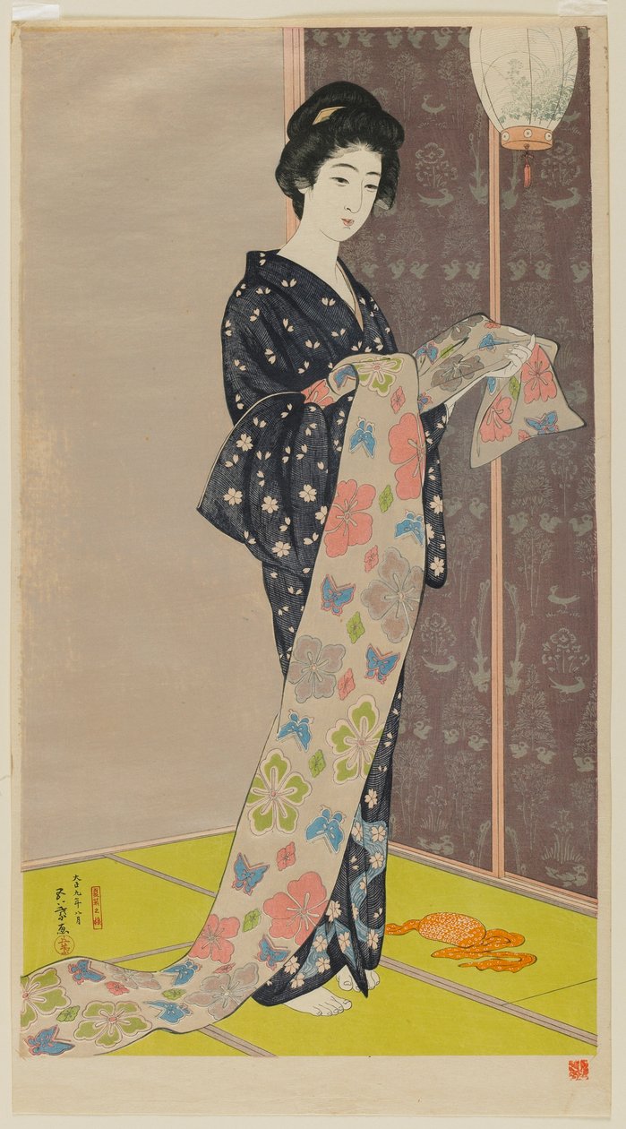 Manmedlem Asu ögon r Kimono (dotter av plast) Dealing with Ella, August st 1920 av Goyo Hashiguchi