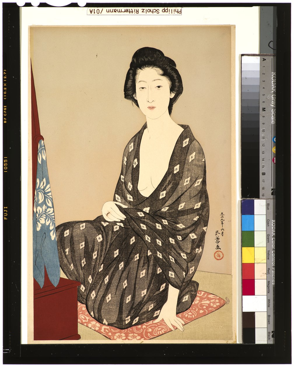 Kvinna i sommarkimono, 1920 (träsnitt) av Goyo Hashiguchi