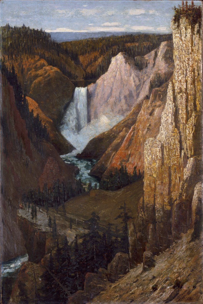Utsikt över de nedre fallen, Grand Canyon of the Yellowstone av Grafton Tyler Brown