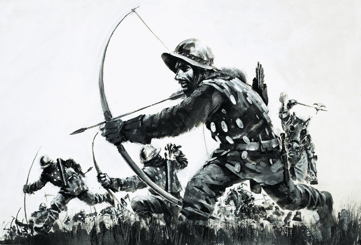 Bågskyttar vid slaget vid Bannockburn av Graham Coton