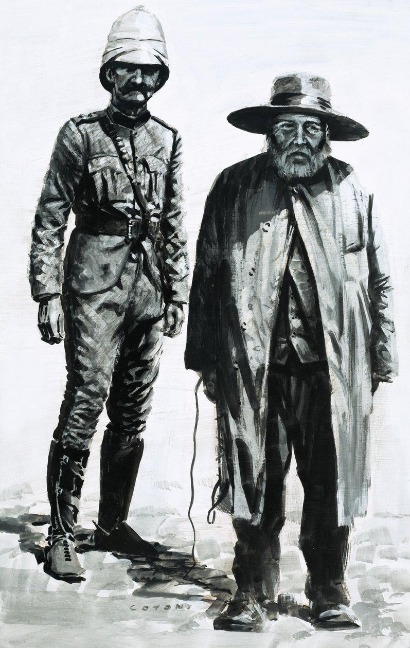 Segraren i slaget vid Spion Kop, Lord Roberts, och boergeneralen Cronja av Graham Coton