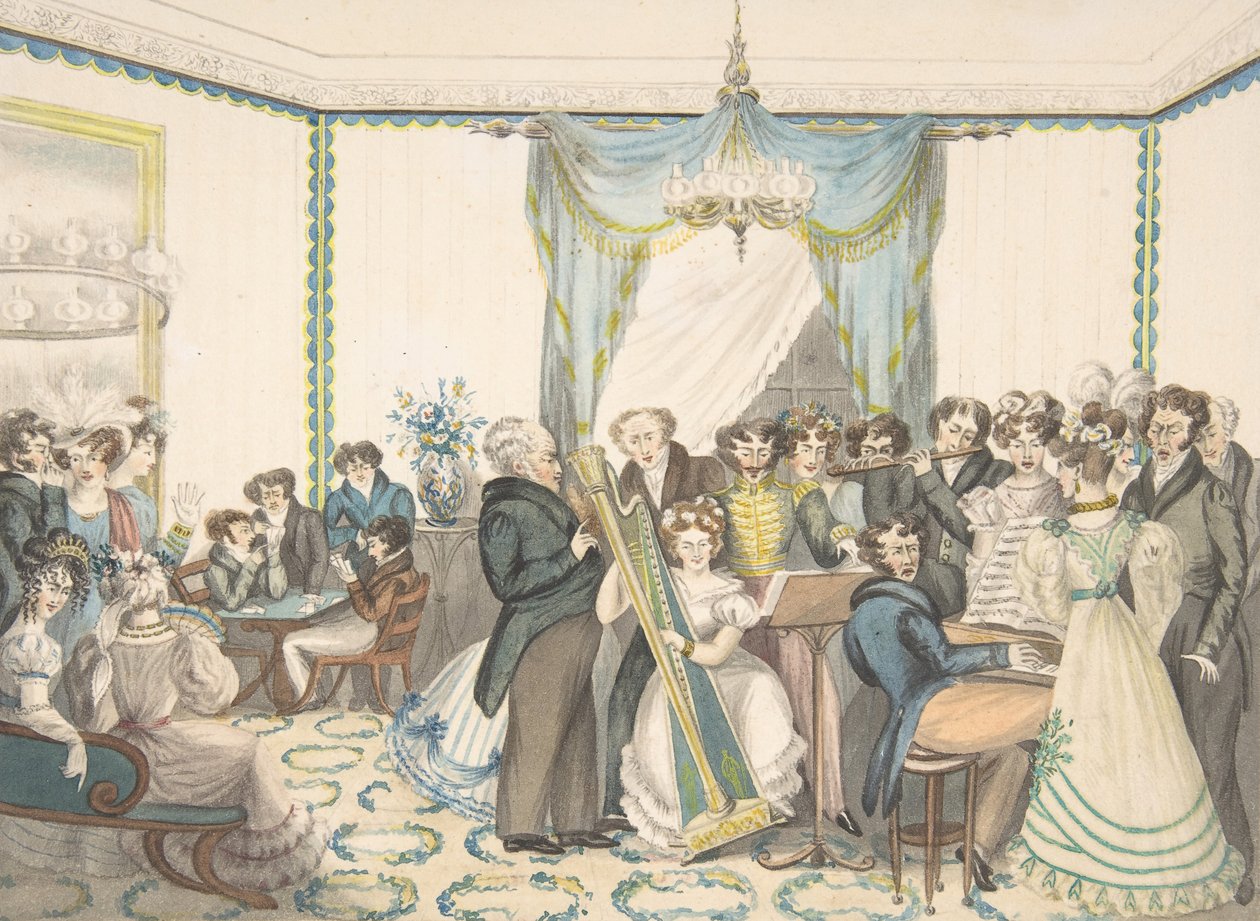 En konsert, 1820-30. av Granddaughters of Dr. Samuel Parr.
