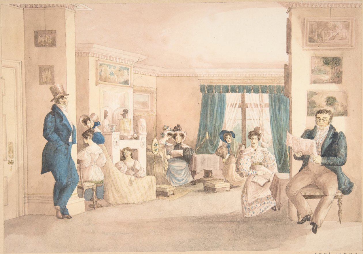 En interiör i Hatton, Warwickshire, 1820-30. av Granddaughters of Dr. Samuel Parr.