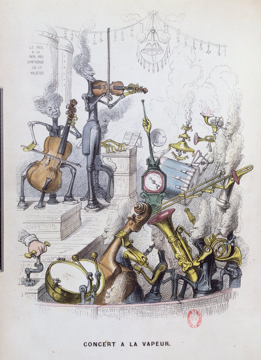 "The Steam Concert", karikatyr av modern musik från "Un Autre Monde", 1844 av Grandville