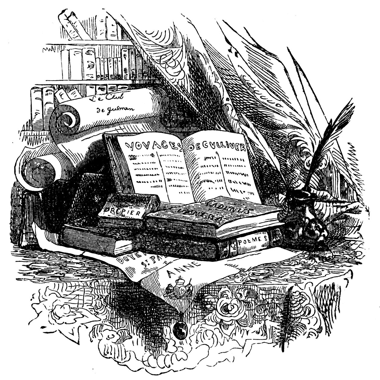 Illustration till Gullivers resor" skriven av Jonathan Swift av Grandville (1803 47)