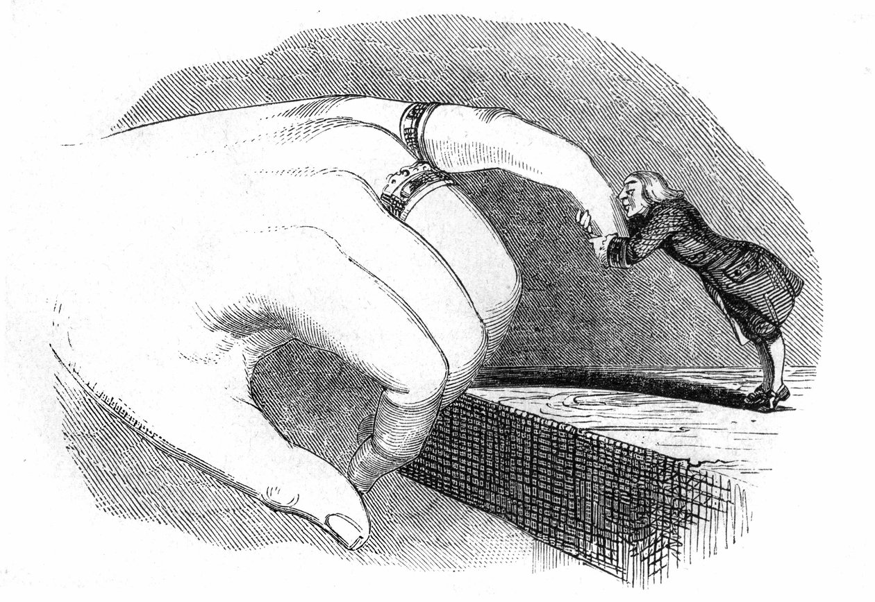 Illustration till Gullivers resor" skriven av Jonathan Swift av Grandville (1803 47)