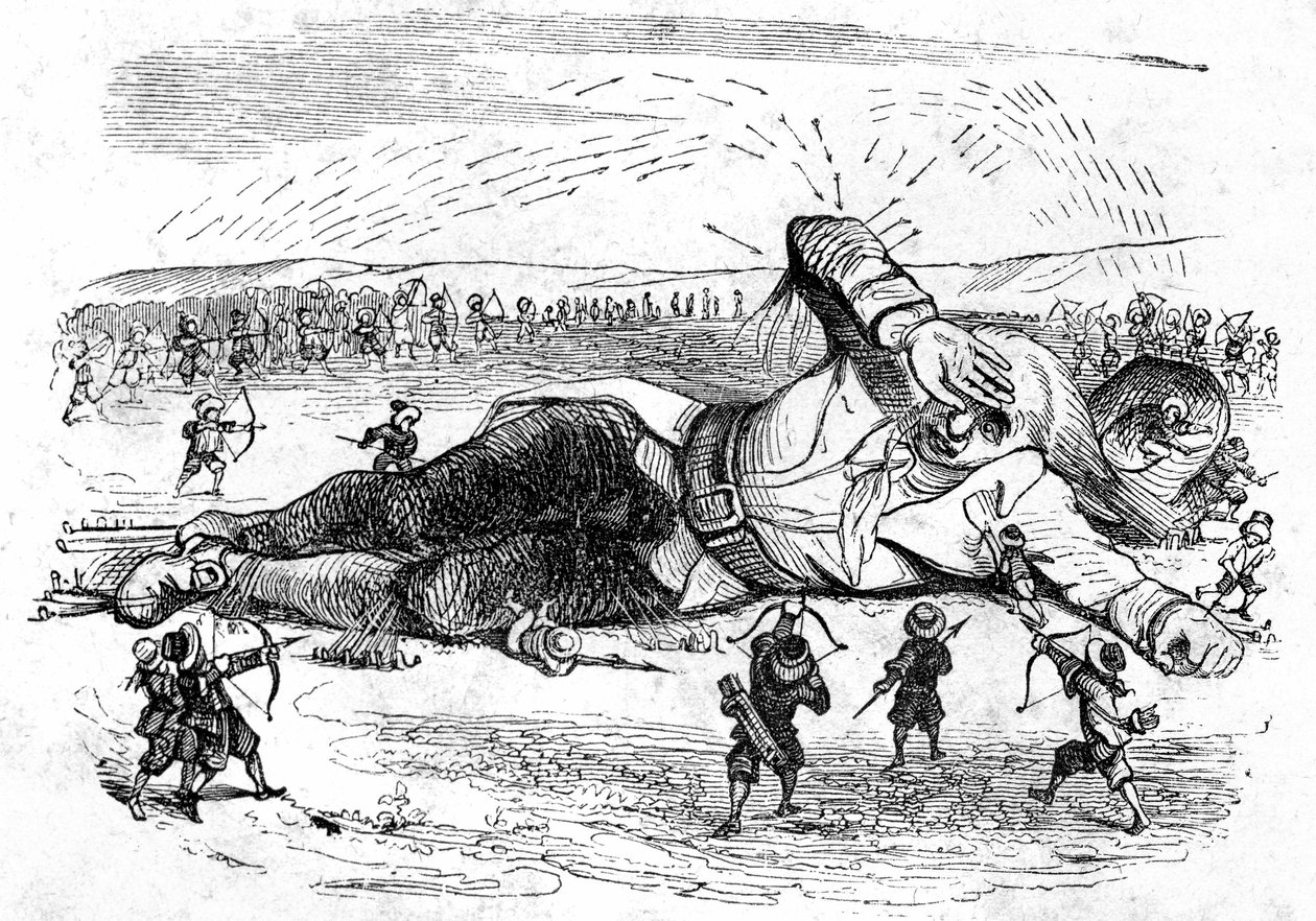 Illustration till "Gullivers resor" skriven av Jonathan Swift av Grandville (1803 47)