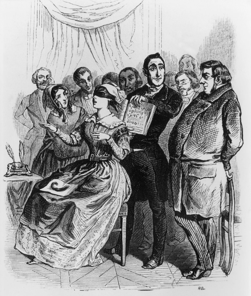 Blind offentlig klärvoajant commwalker Ämne som ser timmen genom magen och läser genom ryggraden av Grandville (1803 47)