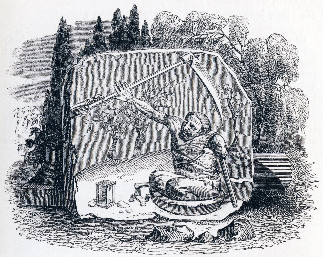 Döden och de olyckliga - Fables av La Fontaine av Grandville