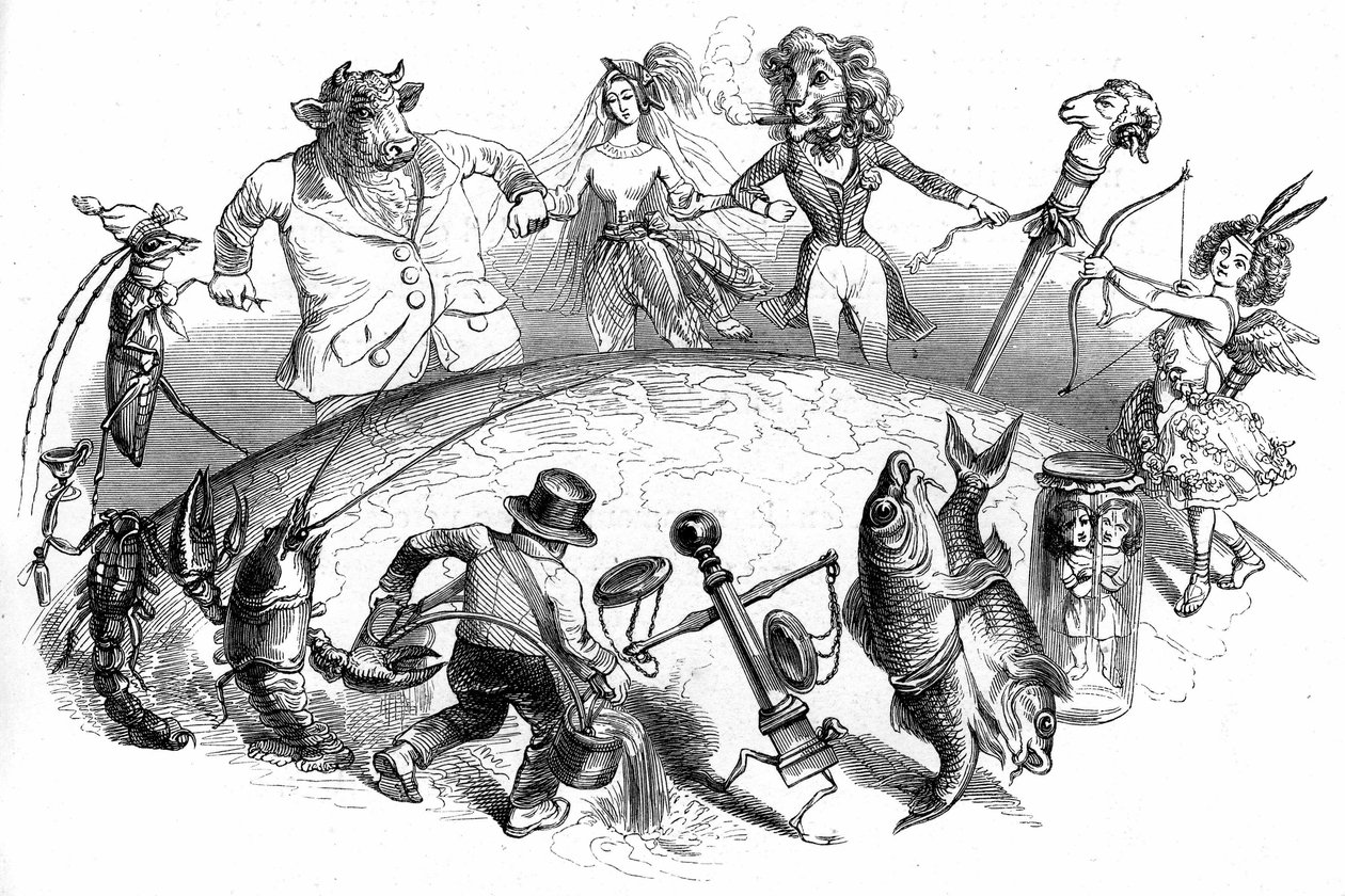 Illustration till romanen "Un Autre Monde" av Henri Fournier av Grandville (1803 47)