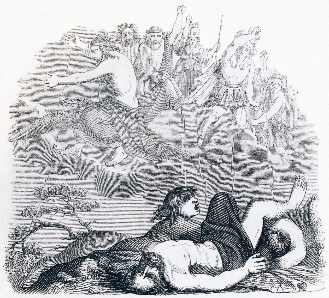 Jupiter och åskorna - Fabler av La Fontaine av Grandville