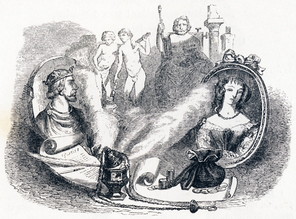 Simonides bevarad av gudarna - Fabler av La Fontaine av Grandville