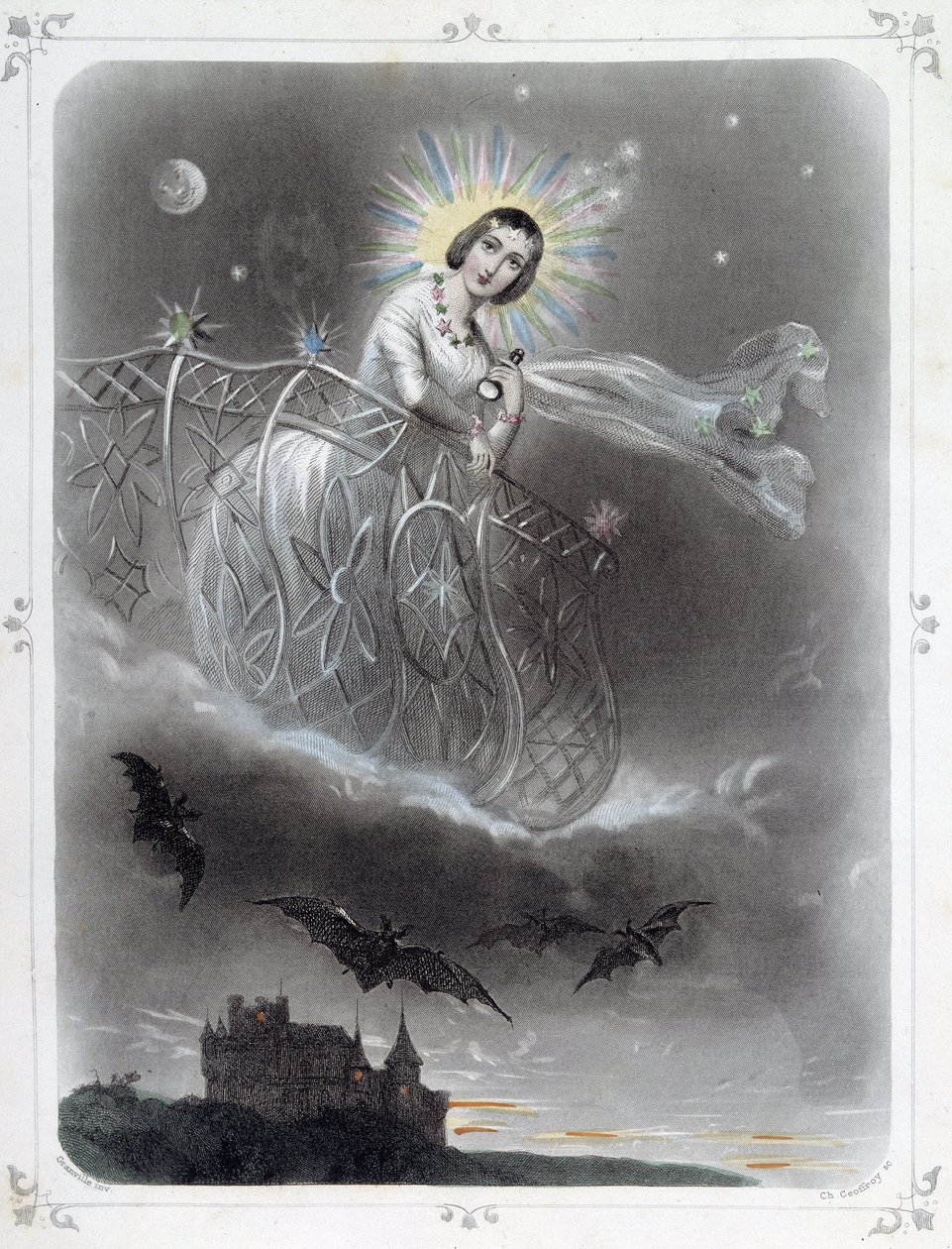 Stjärnor: Kvinna som representerar "" The Evening Star"" - av Grandville av Grandville