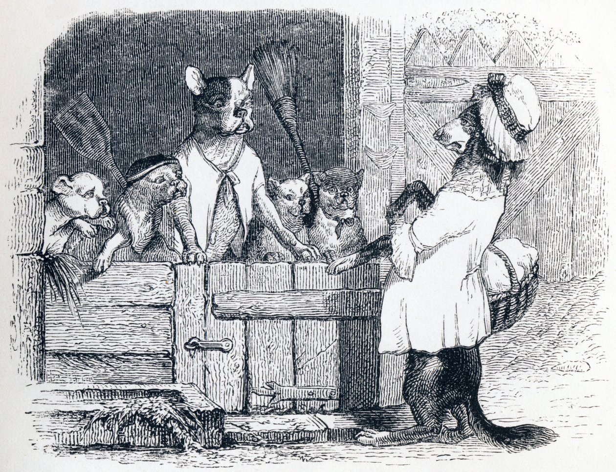 Lössen och hans följeslagare - Fabler av La Fontaine av Grandville