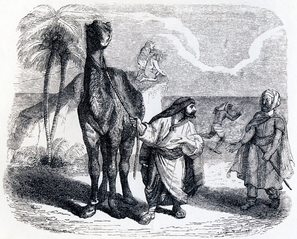Kamelen och de flytande pinnarna - Fables av La Fontaine av Grandville