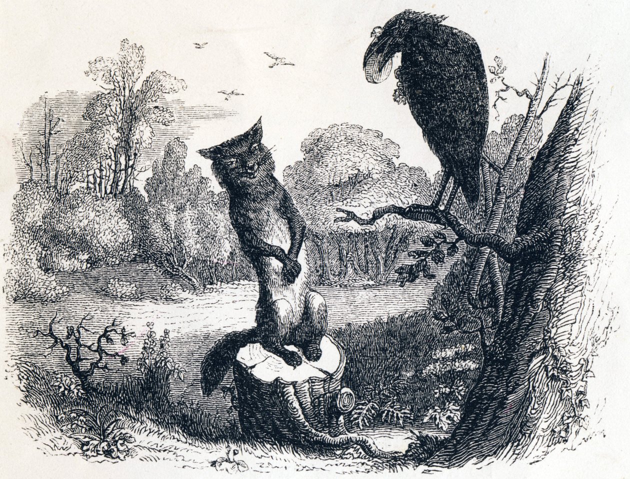 Kråkan och räven) Kråkan och räven - Fabler av La Fontaine av Grandville