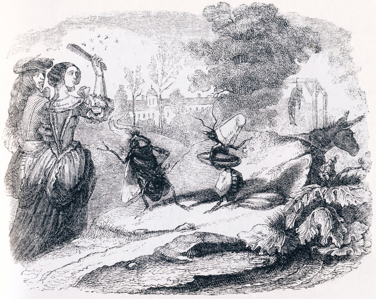 Flugan och myran - Fables av La Fontaine av Grandville