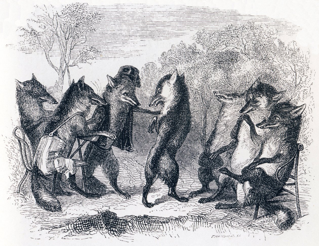 Räven med den avskurna svansen - Fables av La Fontaine av Grandville