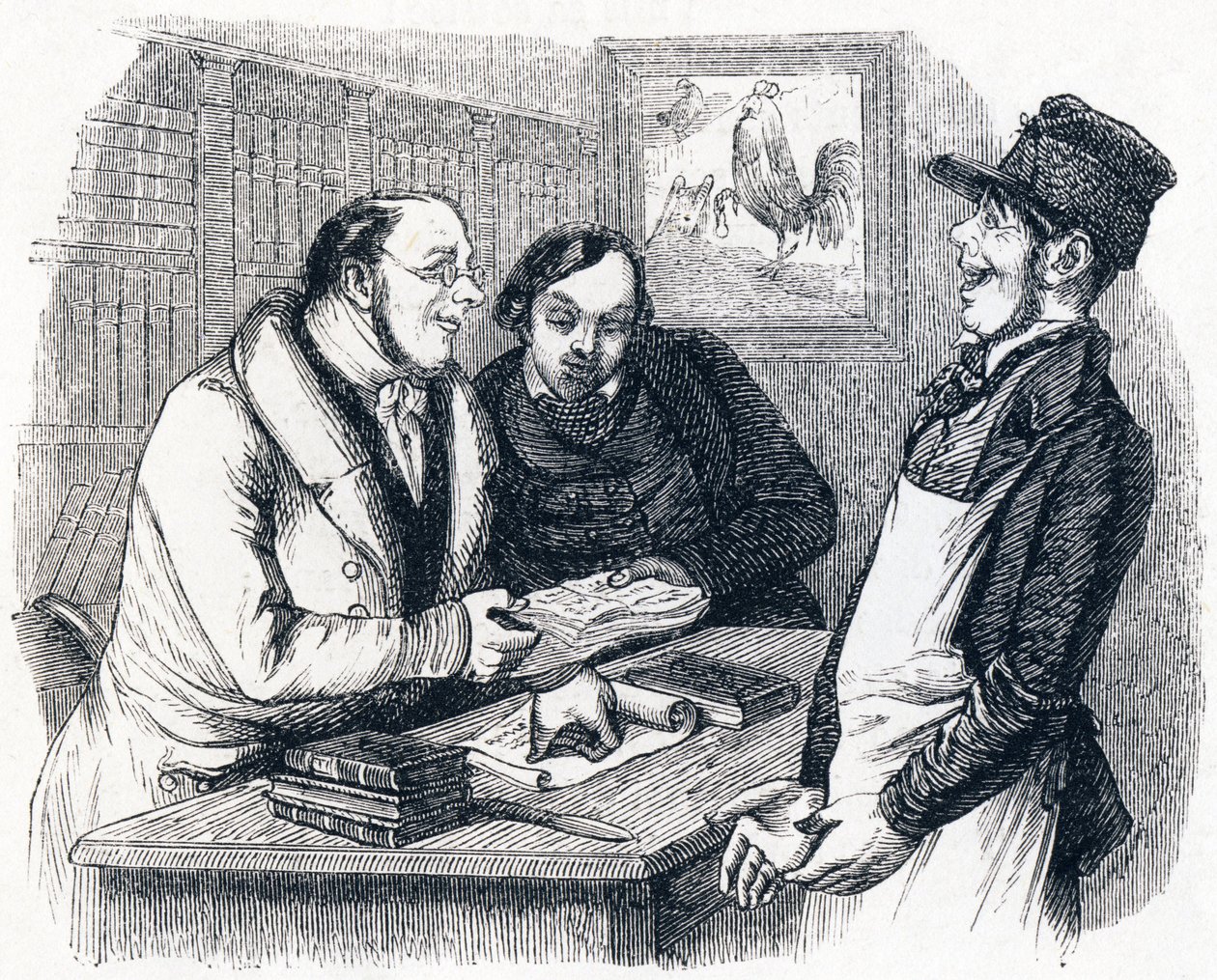 Rosten och pärlan (Le coq et la perle) - Fables av La Fontaine av Grandville