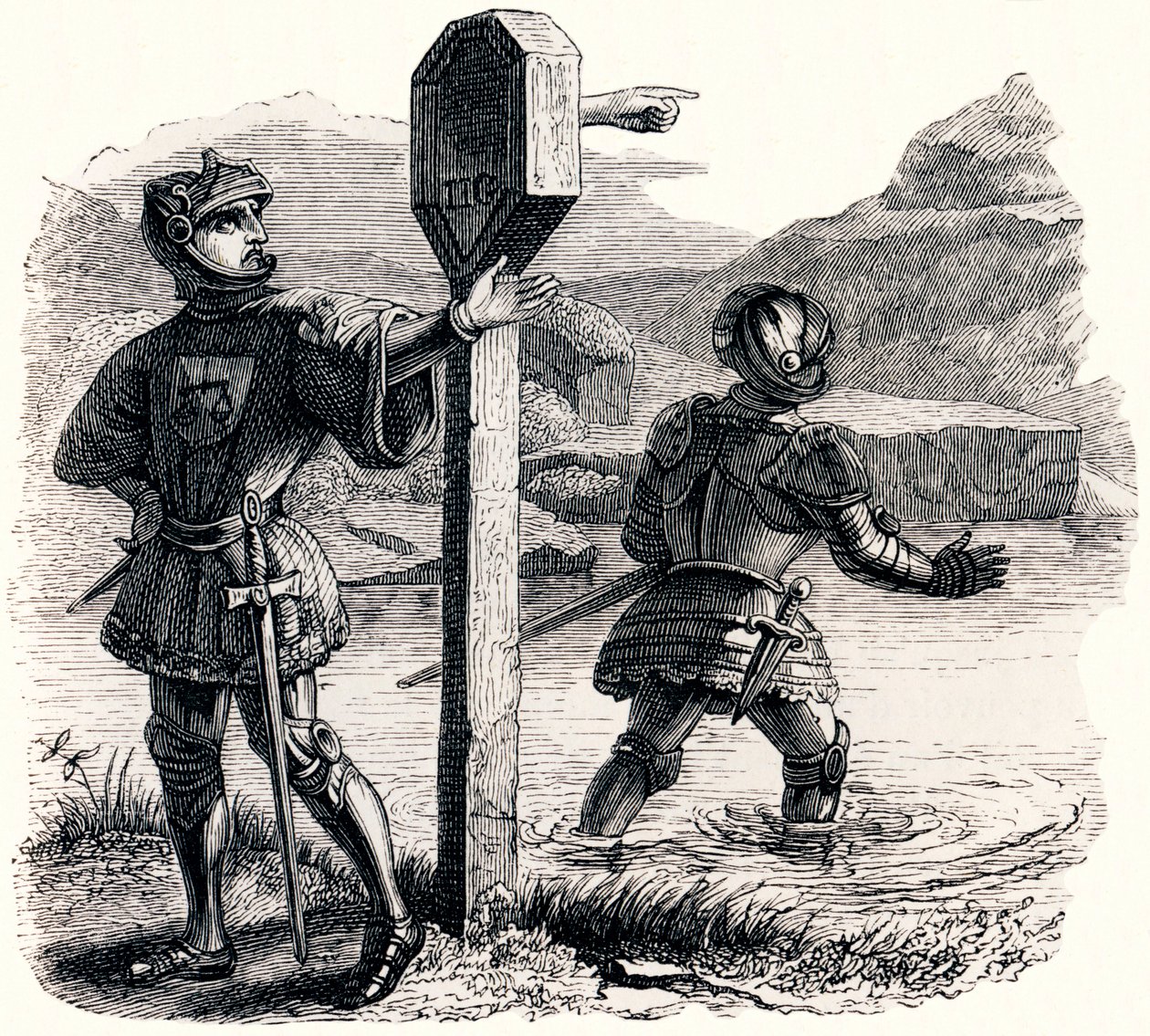 De två äventyrarna och talismanen - Fabler av La Fontaine av Grandville