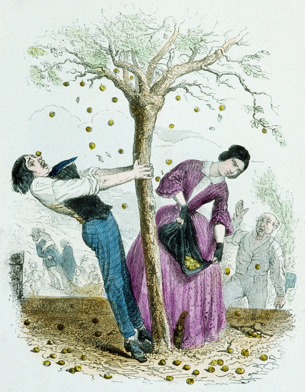 Det är ingen fara att ha för mycket, från 100 ordspråk av Grandville (1803 47)