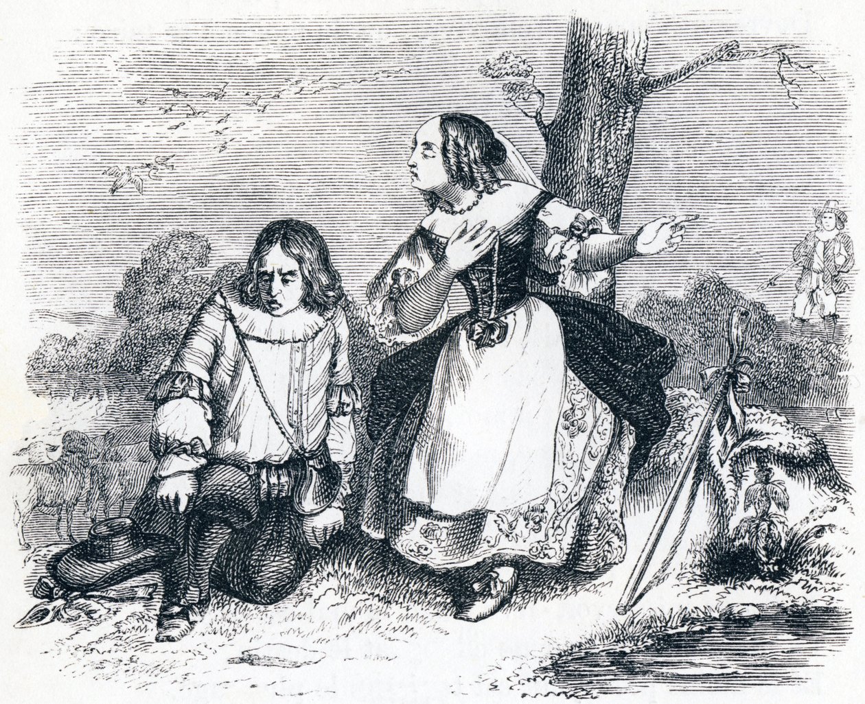 Tircis & Amarante - Fables av La Fontaine av Grandville